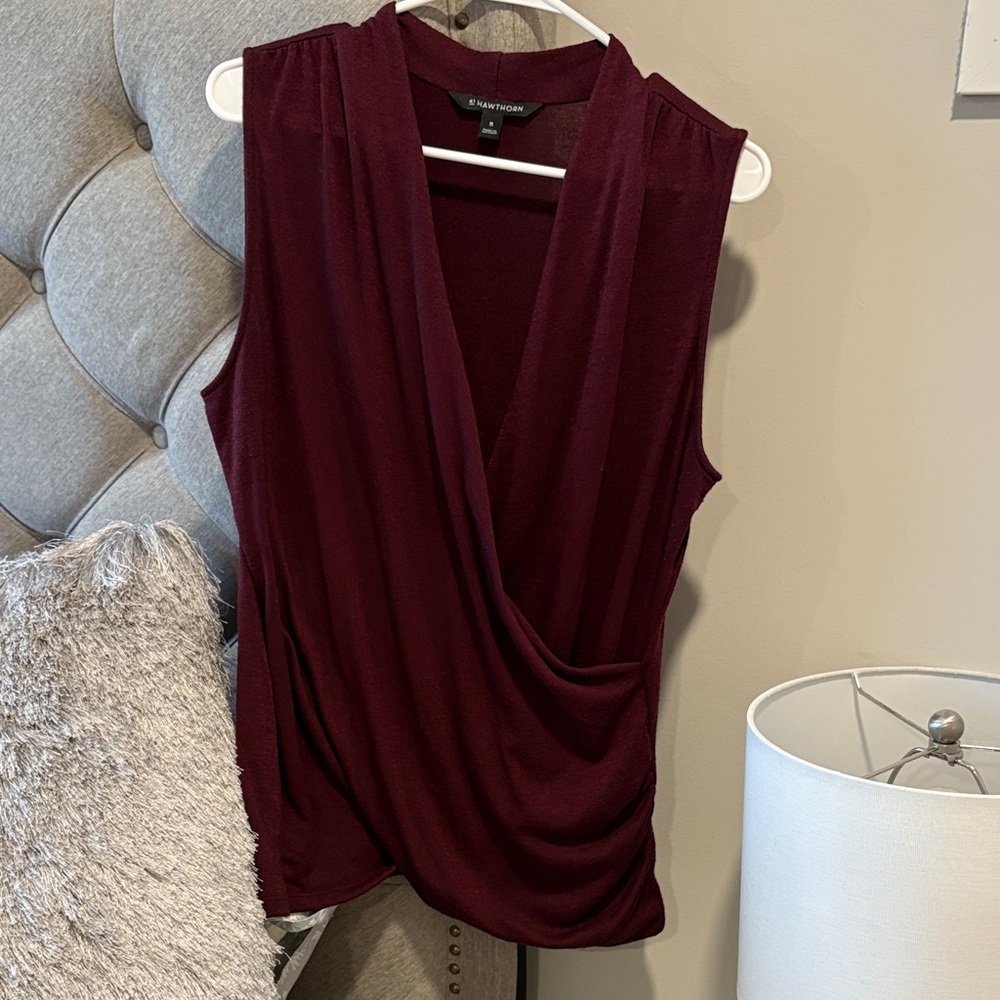 Deep Burgundy Sleeveless Blouse